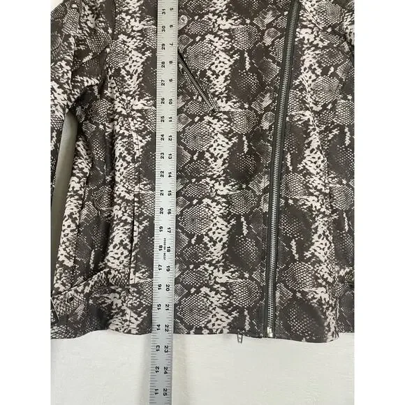 Colleen lopez Moto Jacket womens size medium Faux Leather Coat 0717 - Picture 9 of 9